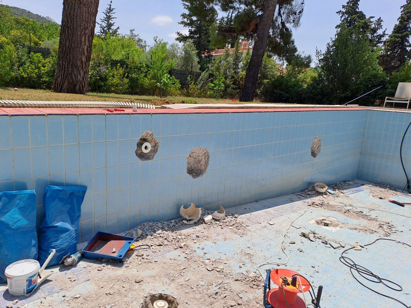 πισίνα με μεμβράνη PVC
