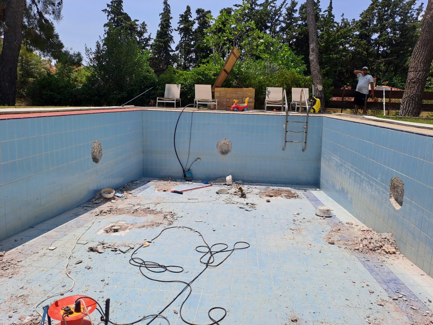 πισίνα με μεμβράνη PVC
